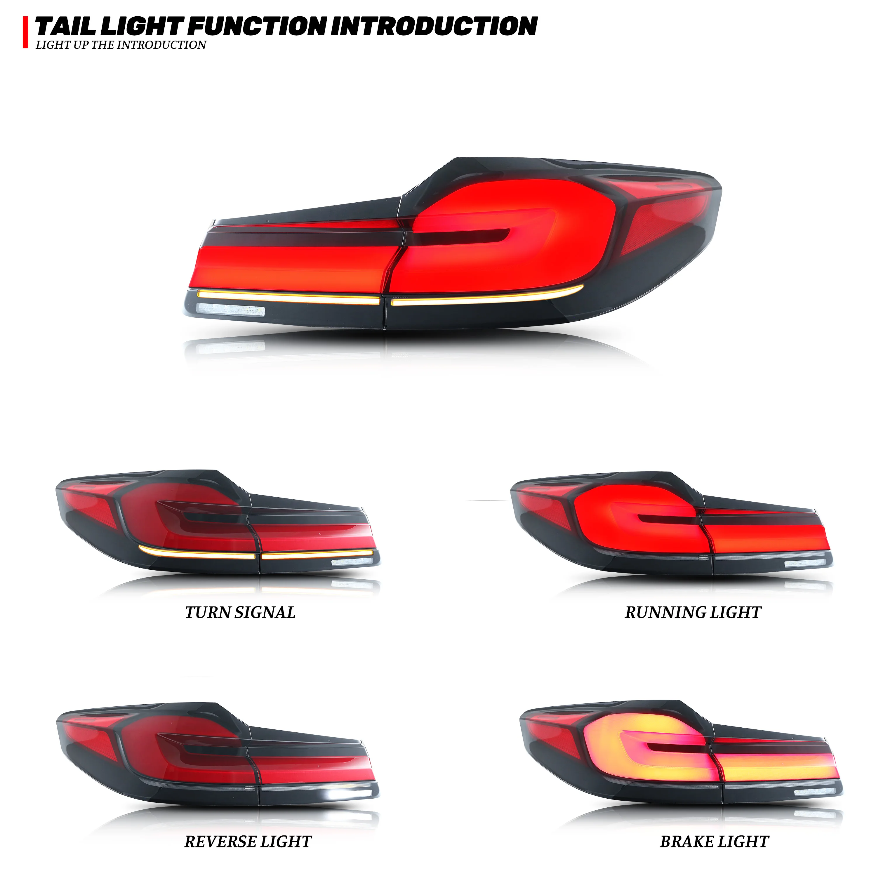 BMW G30 F90 M5 5-Series LED Facelift Tail Lights - Image 2